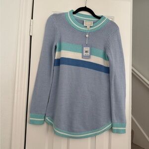 Sail to Sable Light Blue Striped Sweater Size XS NWT